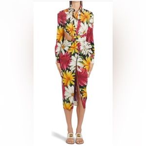 🔥Etro - ✨Abito Floral Long Sleeve Stretch Cotton Shirtdress✨ DESIGNER BRAND